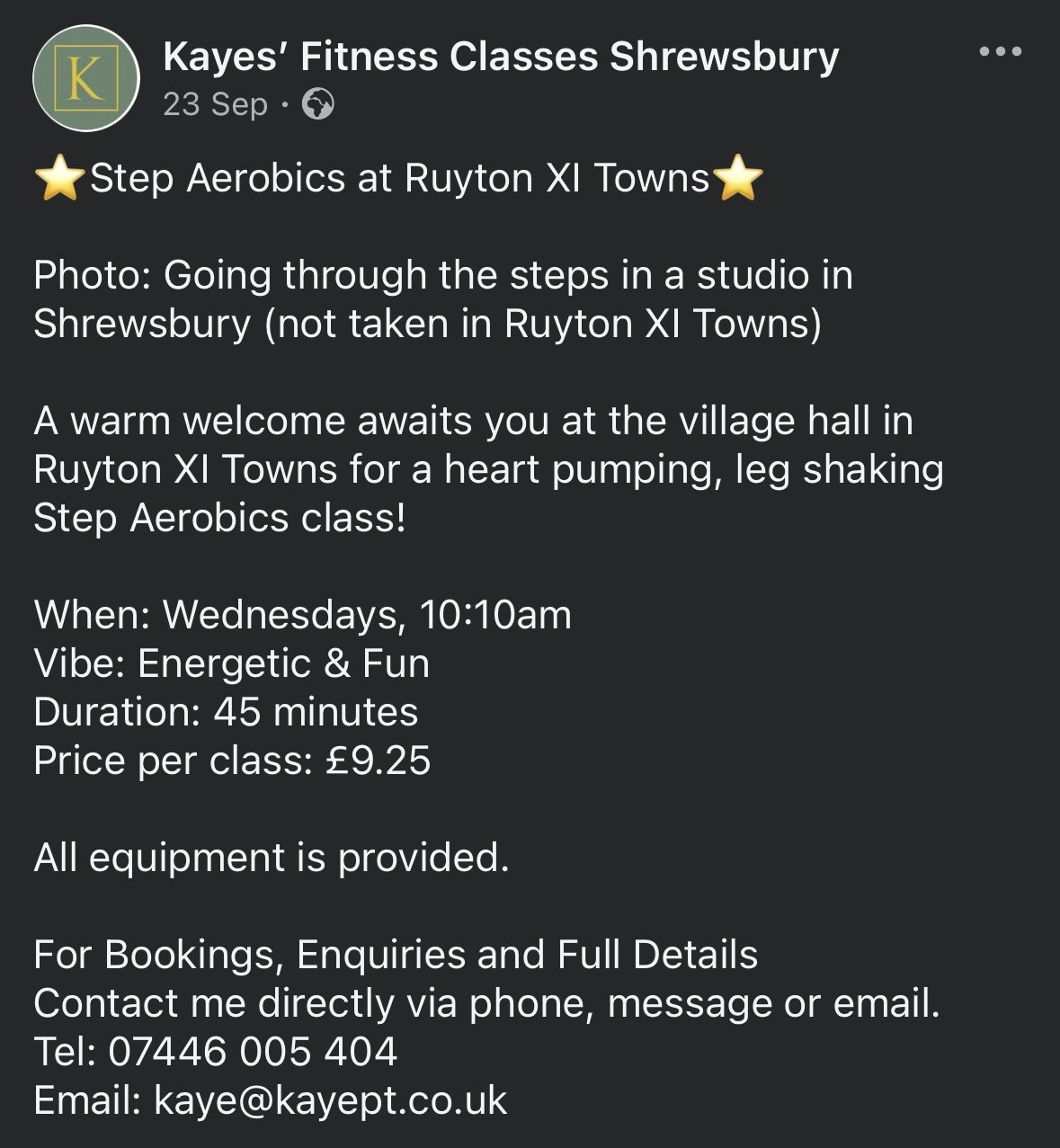 Step Aerobics Class