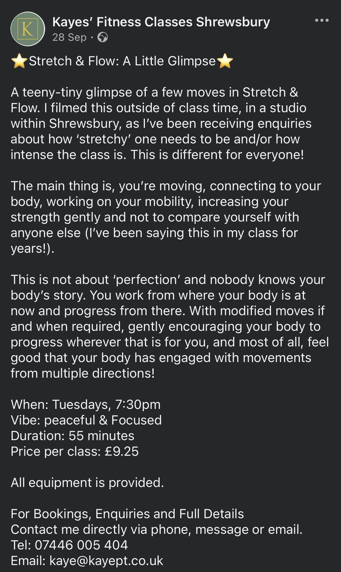 Stretch & Flow Classes